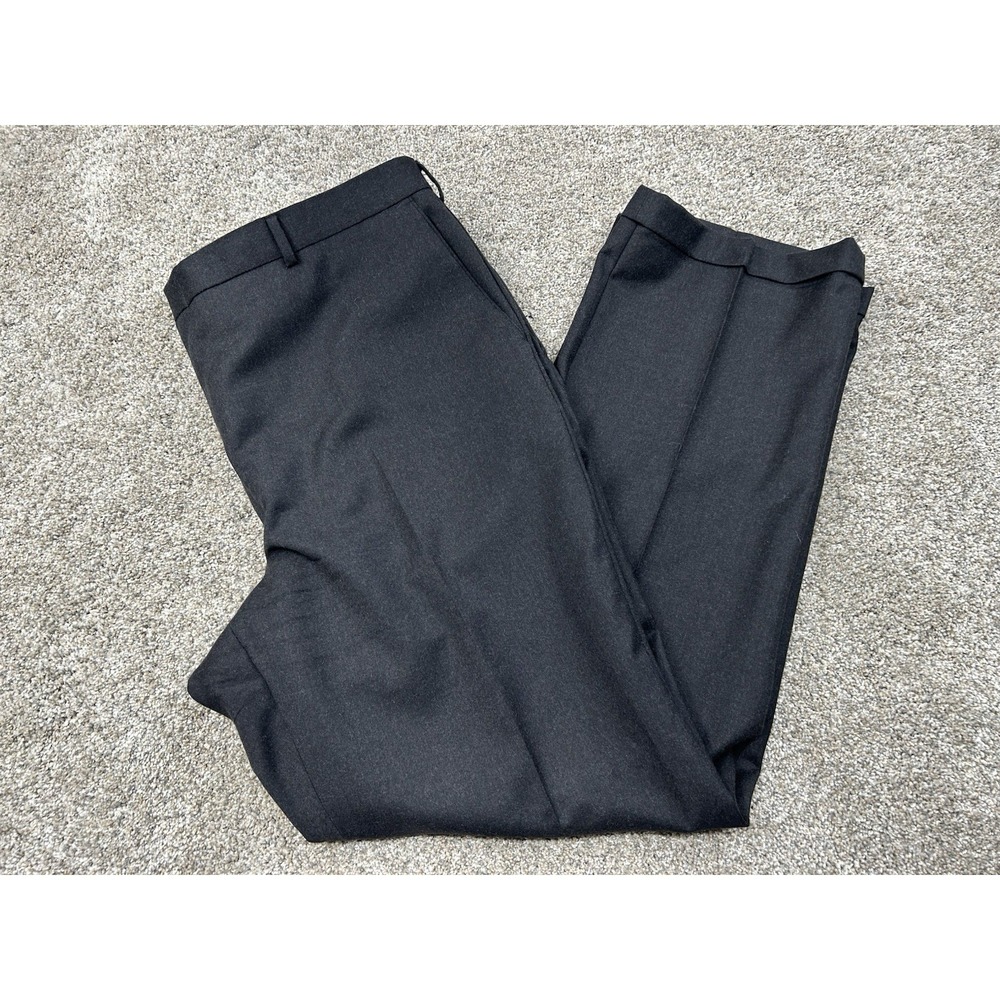 Bill Blass Black Label Dress Pants Mens 44x33 Charcoal Gray Wool Slacks
